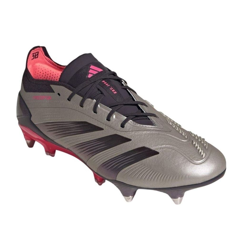 Adidas Unisex Adult Predator Soft Ground Football Boots / Silver/Black
